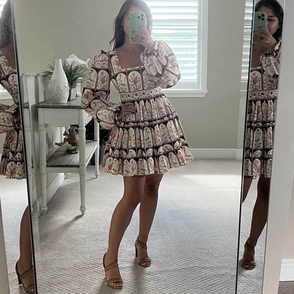 AGUA BY AGUA BENDITA Avena Garza floral-print cotton-poplin mini dress - Picture 1 of 6